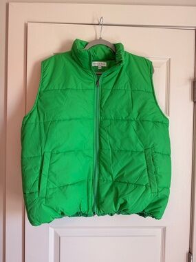 Never worn! Bright Green Puffer Vest